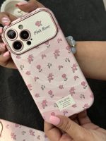 قاب موبایل آیفون شاخه گل رز صورتی بدون بند - تصویر 9