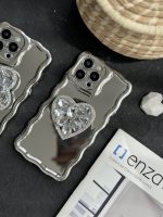 قاب موبایل آیفون قلب دایموند سیلور کرومی - تصویر 5