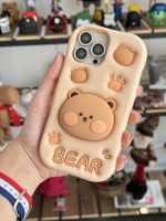 قاب موبایل آیفون پنجه خرس تدی قهوه ای ( Bear ) سیلیکونی استندشو - تصویر 11