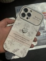 قاب موبایل آیفون گل سفید انگلیسی الگانس محافظ لنزدار - تصویر 6