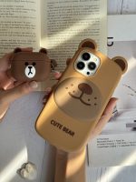 قاب موبایل آیفون خرس بانمک سیلیکونی همراه آویز ست - تصویر 10