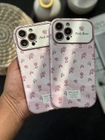 قاب موبایل آیفون شاخه گل رز صورتی بدون بند - تصویر 10