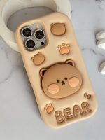 قاب موبایل آیفون پنجه خرس تدی قهوه ای ( Bear ) سیلیکونی استندشو - تصویر 10