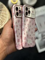 قاب موبایل آیفون شاخه گل رز صورتی بدون بند - تصویر 13