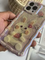 قاب موبایل آیفون خرگوش آبرنگی سه بعدی - تصویر 2
