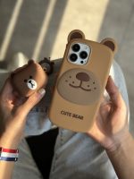 قاب موبایل آیفون خرس بانمک سیلیکونی همراه آویز ست - تصویر 7