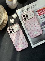قاب موبایل آیفون شاخه گل رز صورتی بدون بند - تصویر 8