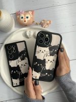 قاب موبایل آیفون گربه های کیوت سیاه و سفید محافظ لنزدار - تصویر 4