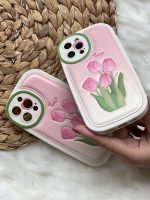 قاب موبایل آیفون گل لاله برجسته تولیپ صورتی - تصویر 7