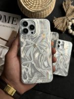 قاب موبایل آیفون بونات پاپیون شاینی نقره ای تک مروارید - تصویر 6