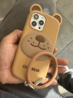 قاب موبایل آیفون خرس بانمک سیلیکونی همراه آویز ست - تصویر 9