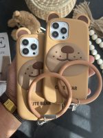 قاب موبایل آیفون خرس بانمک سیلیکونی همراه آویز ست - تصویر 12