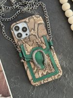قاب موبایل آیفون پوست ماری پایتون جاکارتی و بند بلند - تصویر 6