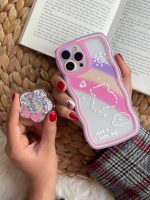 قاب موبایل آیفون ماه و ستاره و رنگین کمان خرسی + پاپ سوکت ستاره متحرک - تصویر 4