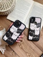 قاب موبایل آیفون گربه های کیوت سیاه و سفید محافظ لنزدار - تصویر 9