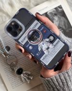 قاب موبایل آیفون آرمسترانگ کره ماه فضایی آبی محافظ لنزدار - تصویر 6