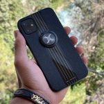 قاب موبایل سامسونگ پارچه و گلس حلقه دار مشکی - تصویر 4