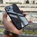 قاب موبایل آیفون طرح سواروسکی موج دار آینه و نگین - تصویر 2