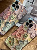 قاب موبایل آیفون گل آبرنگی ژله ای سه بعدی - تصویر 8