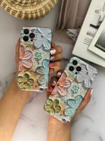 قاب موبایل آیفون گل آبرنگی ژله ای سه بعدی - تصویر 2