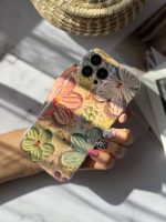 قاب موبایل آیفون گل آبرنگی ژله ای سه بعدی - تصویر 6