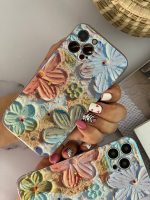 قاب موبایل آیفون گل آبرنگی ژله ای سه بعدی - تصویر 3