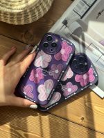 قاب موبایل آیفون گل لوندر بنفش آبرنگی محافظ لنزدار - تصویر 4