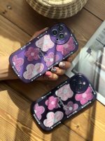 قاب موبایل آیفون گل لوندر بنفش آبرنگی محافظ لنزدار - تصویر 5