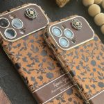 قاب موبایل آیفون گل رز رمانتیک گاردن قهوه ای - تصویر 4