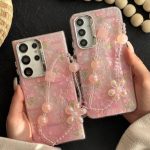 قاب موبایل ( سامسونگ ) گل لاله عباسی تولیپس صورتی + بندست