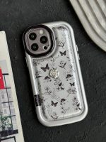 قاب موبایل آیفون پروانه و گل ریز نقره ای - تصویر 5
