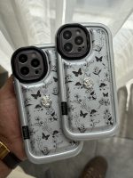 قاب موبایل آیفون پروانه و گل ریز نقره ای - تصویر 6