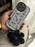 قاب موبایل آیفون پروانه و گل ریز نقره ای - تصویر 8