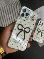 قاب موبایل آیفون پاپیون بزرگ تک مروارید قلب ریز - تصویر 6