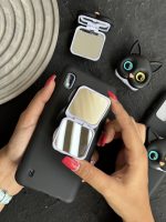 قاب موبایل سامسونگ گربه سیاه پاپسوکت آیینه ای - تصویر 5