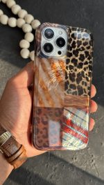 قاب موبایل ( آیفون ) پلنگی چهارخونه بافتنی - تصویر 5