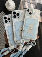 قاب موبایل آیفون سگ پاپی آبی بندست جاکارتی - تصویر 2