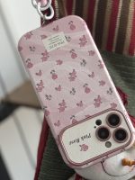 قاب موبایل آیفون شاخه گل رز صورتی بدون بند - تصویر 11