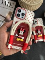 قاب موبایل آیفون میکی برجسته خال خالی جاکارتی بنددار - تصویر 5