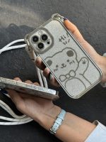 قاب موبایل سلام خرسی شاینی نقره ای + بند بلند آویز - تصویر 10