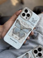 قاب موبایل آیفون اشک پروانه نگین دار - تصویر 5