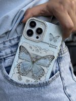 قاب موبایل آیفون اشک پروانه نگین دار - تصویر 2