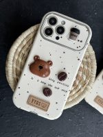 قاب موبایل آیفون خرس دانه قهوه محافظ لنزدار - تصویر 4