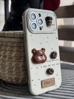 قاب موبایل آیفون خرس دانه قهوه محافظ لنزدار - تصویر 6
