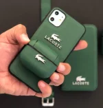 قاب موبایل آیفون لاگوست سبز چرمی - تصویر 2