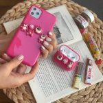 قاب موبایل آیفون خرس صورتی برجسته خمیری یوگی - تصویر 4