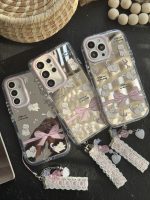 قاب موبایل ( آیفون - سامسونگ ) گربه پاپیون بزرگ آیینه ای صورتی + بندست - تصویر 8