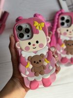 قاب موبایل آیفون عروسک صورتی لونا - تصویر 5