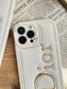 قاب موبایل آیفون دیور بالشتی لوگو طلایی - تصویر 4