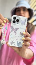 قاب موبایل ( آیفون - سامسونگ ) گل و پروانه لوناریا + بندست - تصویر 4